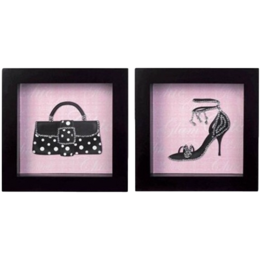 💕Two Grasslands Road Black/Pk Crystal shadowboxes